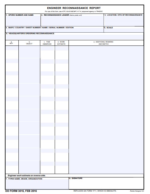 Download Fillable dd Form 3015