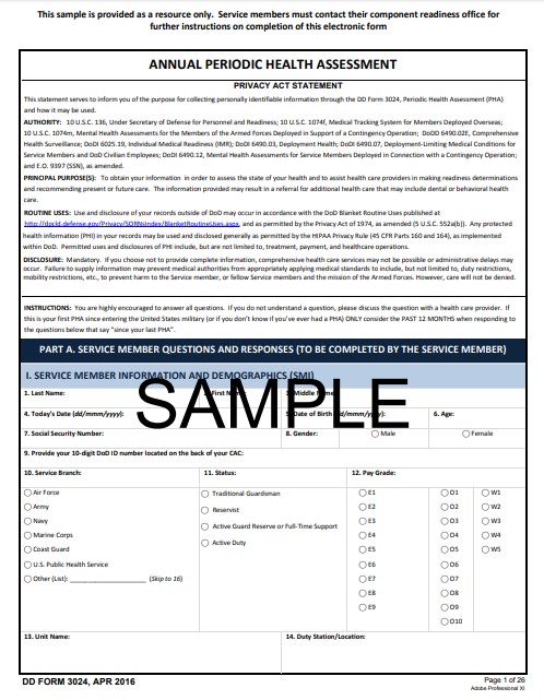 Download Fillable dd Form 3024