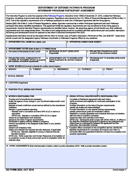 Download Fillable dd Form 3033