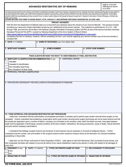 Download Fillable dd Form 3049