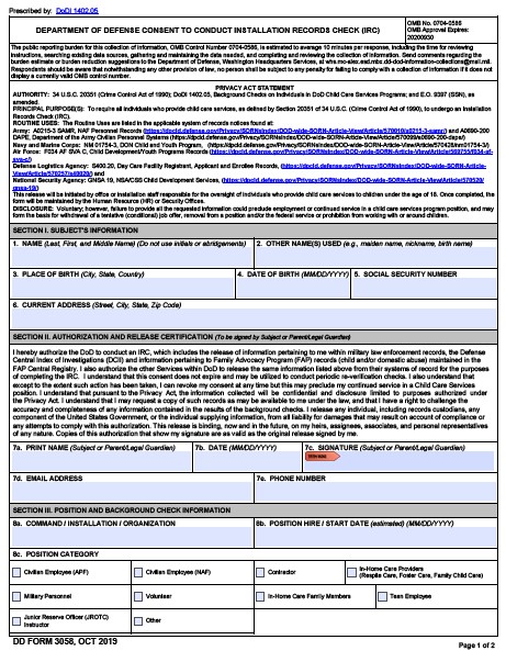 Download Fillable dd Form 3058