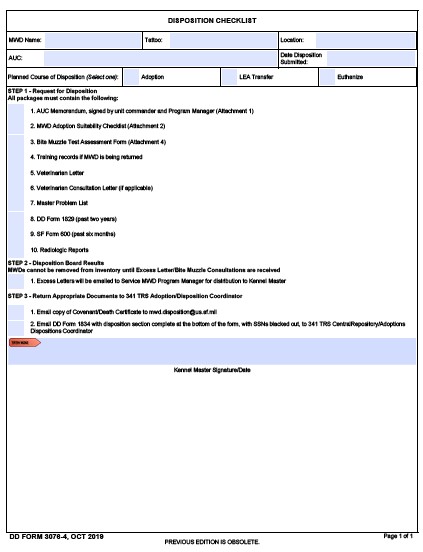Download Fillable dd Form 3076-4