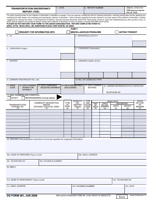 Download Fillable dd Form 361