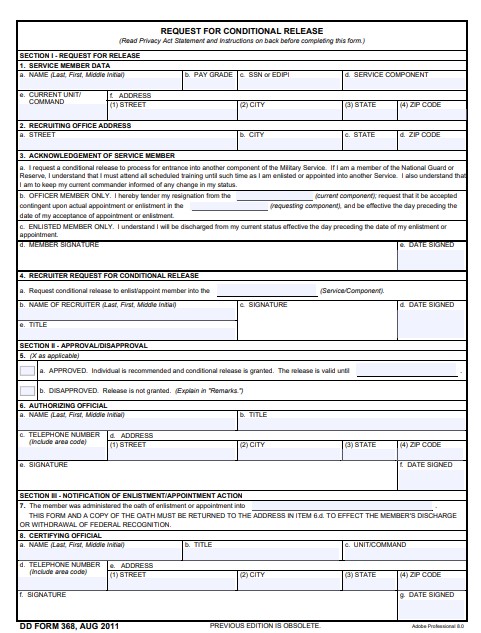 Download Fillable dd Form 368