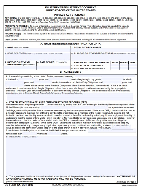 Download Fillable dd Form 4