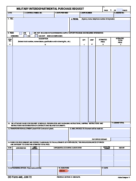 Download Fillable dd Form 448