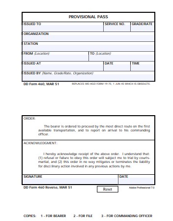Download Fillable dd Form 460