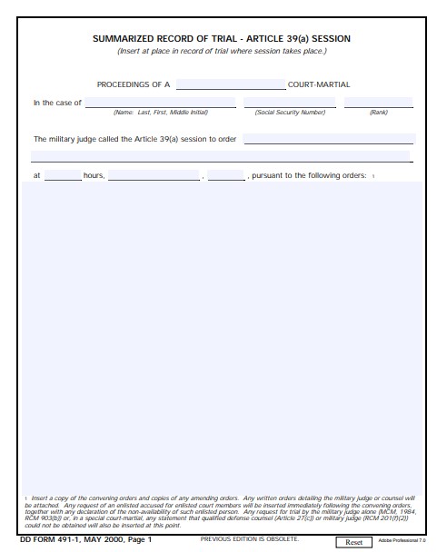Download Fillable dd Form 491-1