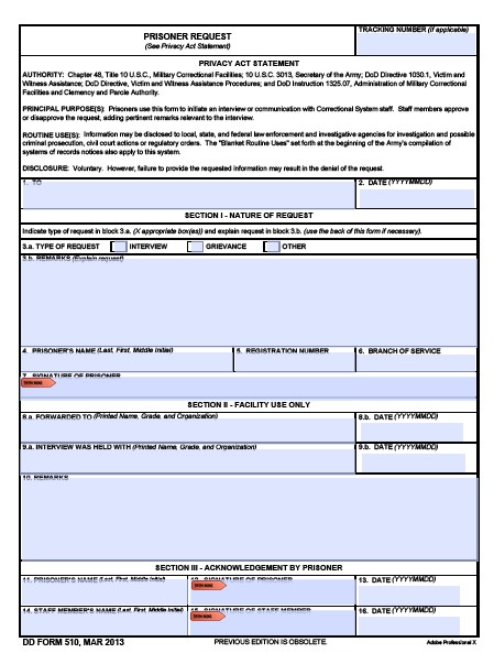 Download Fillable dd Form 510