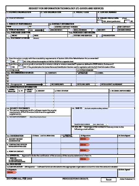 Download Fillable dd Form 562