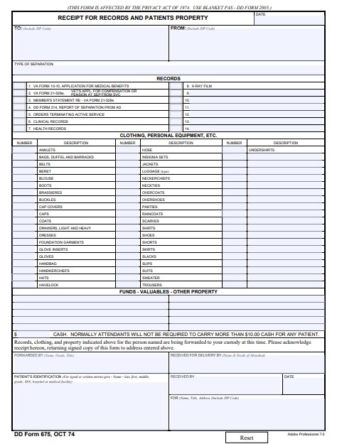 Download Fillable dd Form 675
