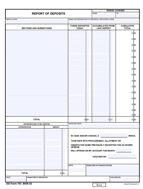Download Fillable dd Form 707