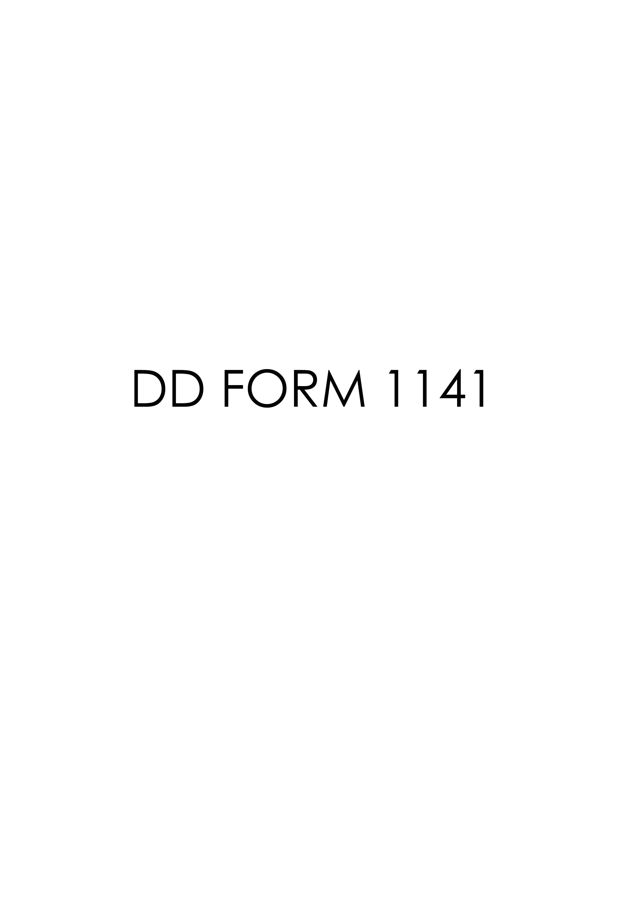 Download Fillable dd Form 1141