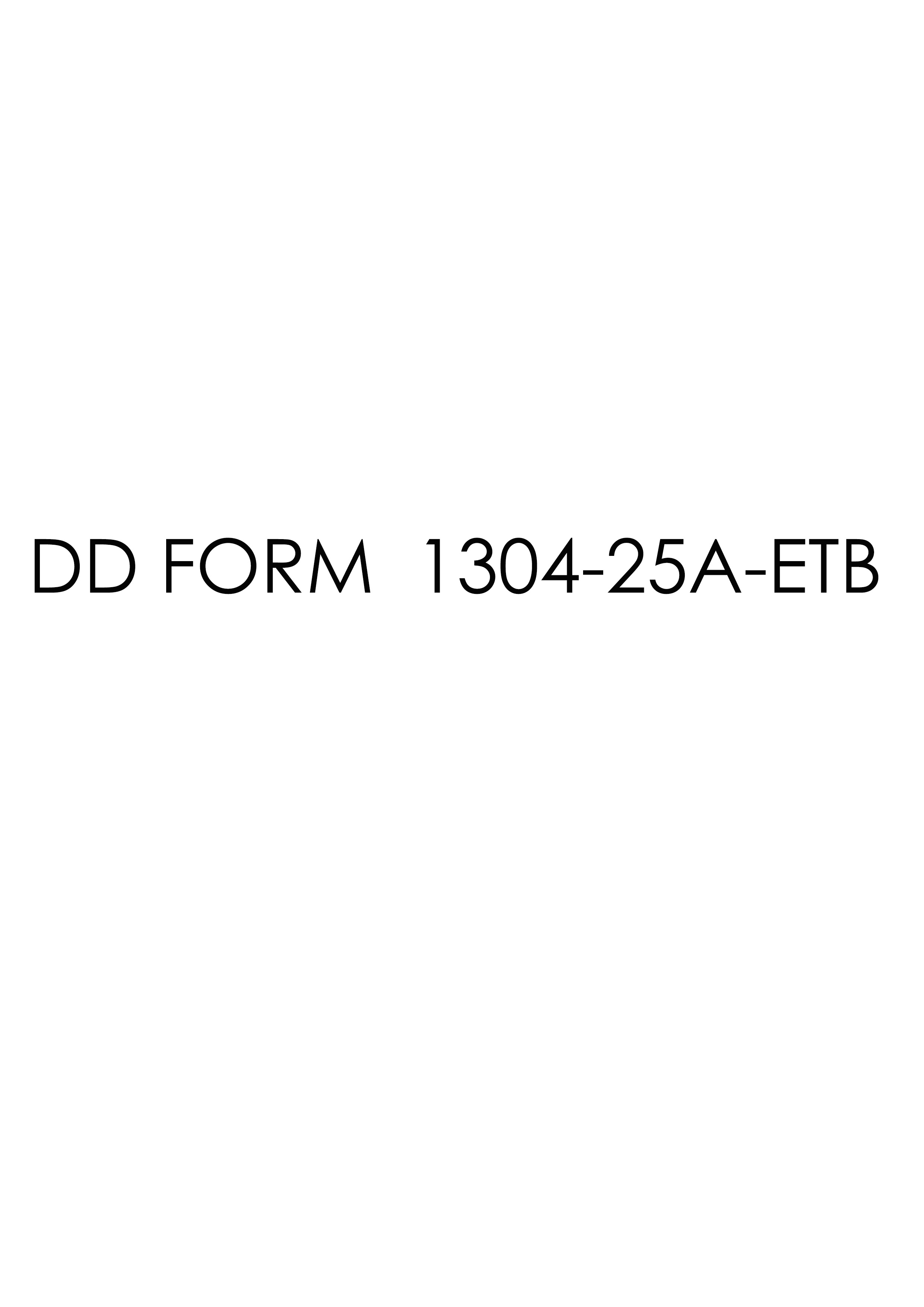 Download Fillable dd Form 1304-25A-ETB