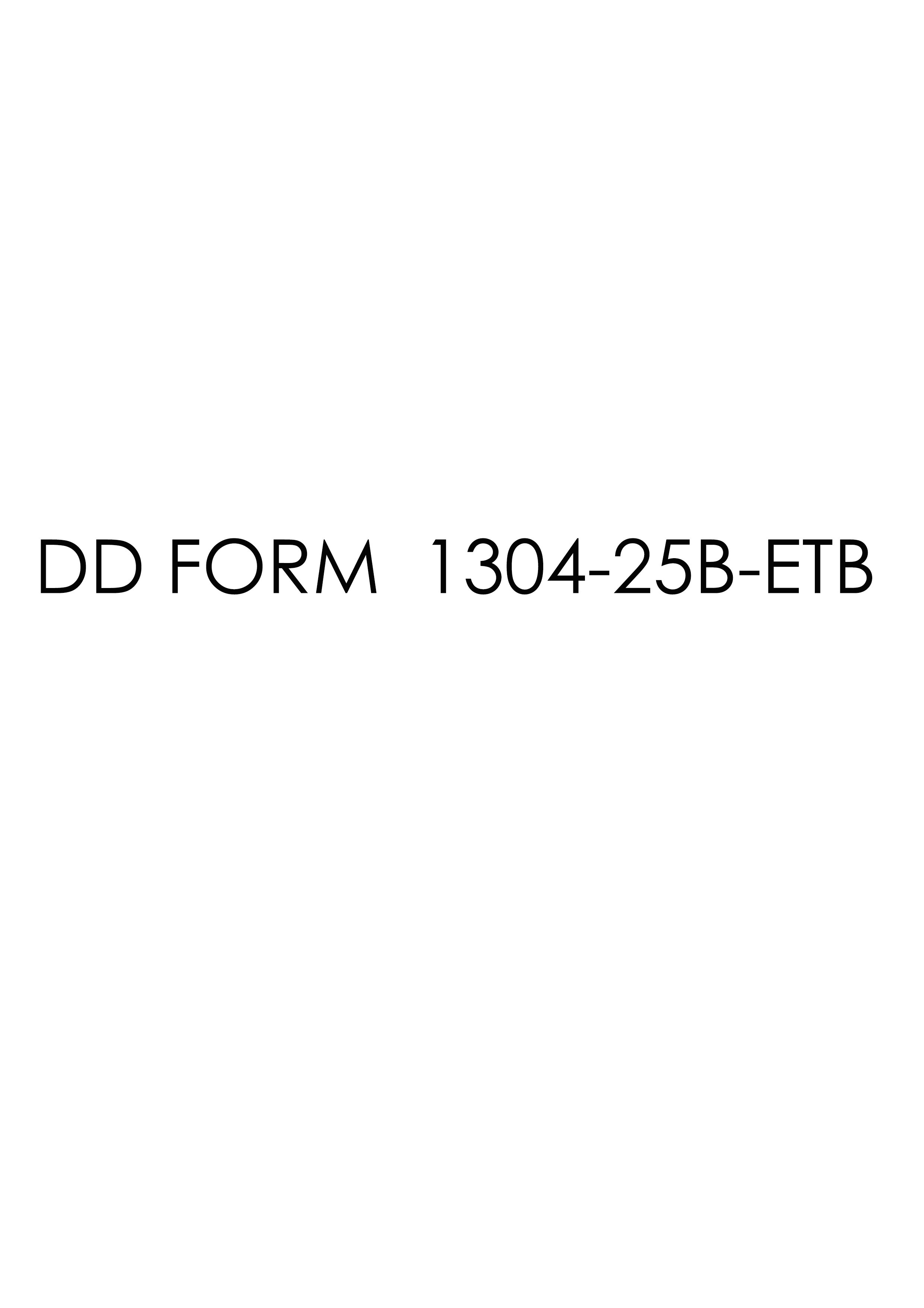 Download Fillable dd Form 1304-25B-ETB