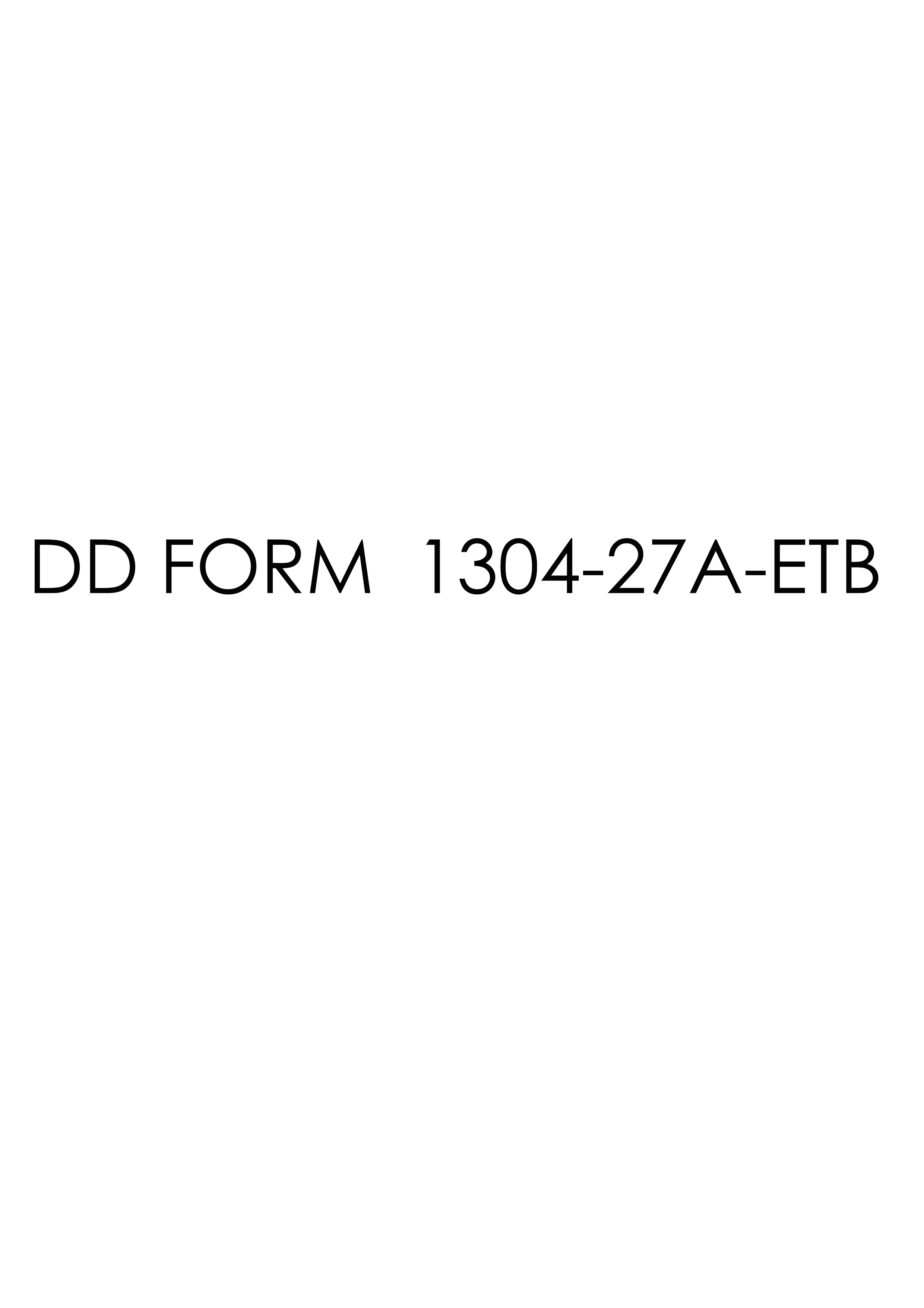 Download Fillable dd Form 1304-27A-ETB