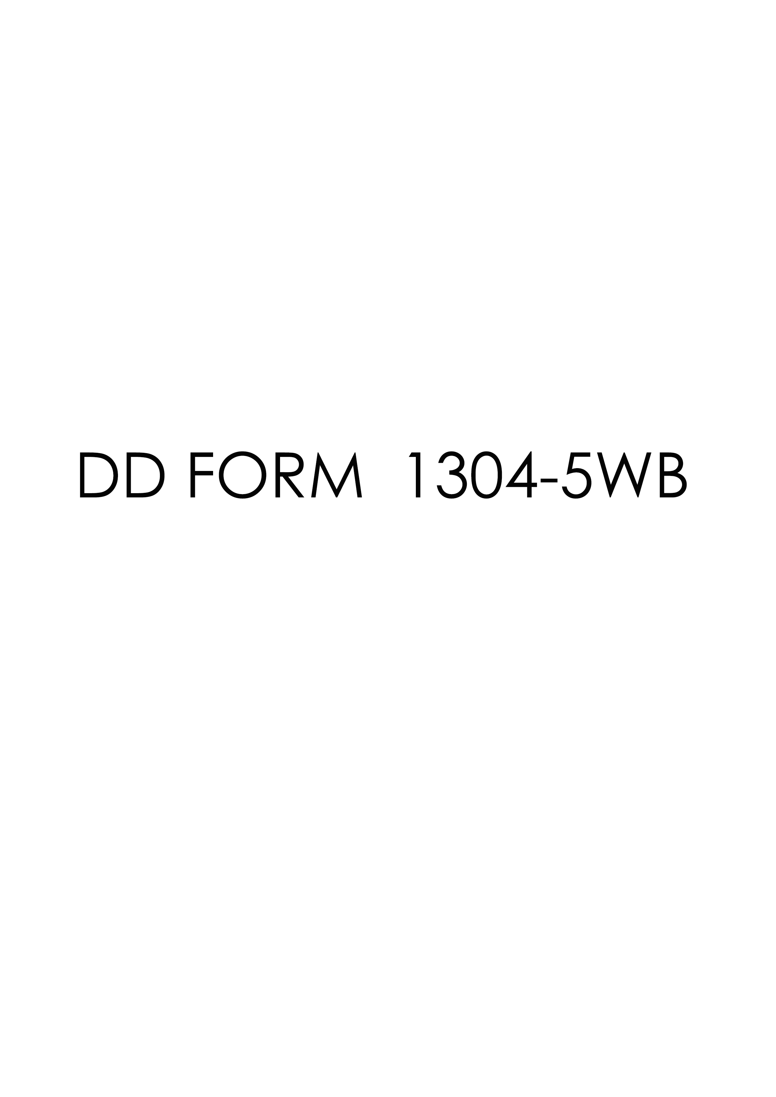 Download Fillable dd Form 1304-5WB