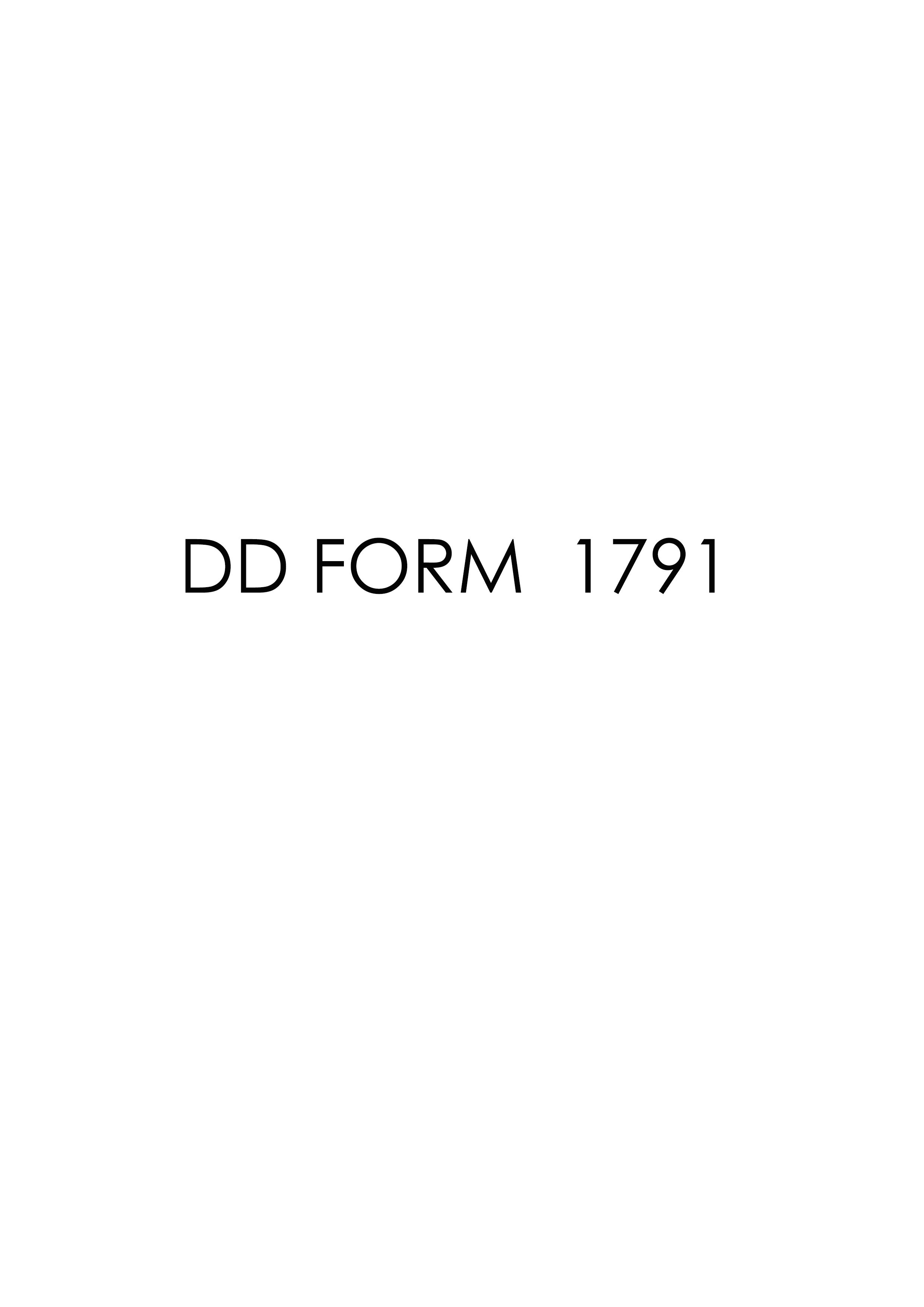 Download Fillable dd Form 1791