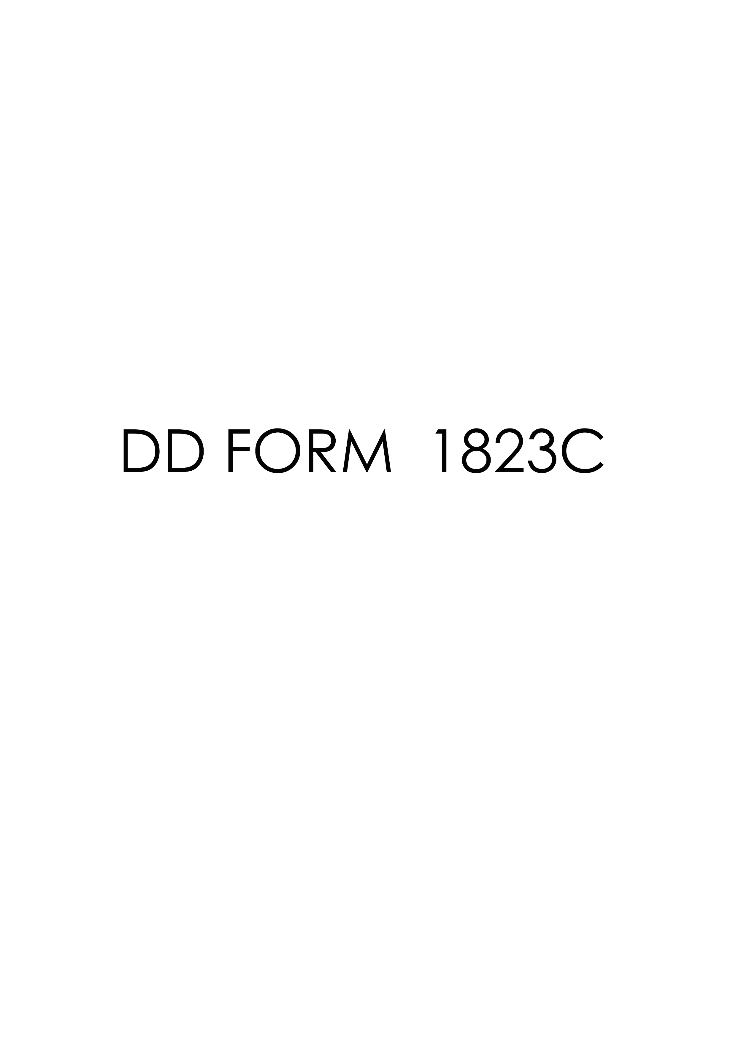 Download Fillable dd Form 1823C
