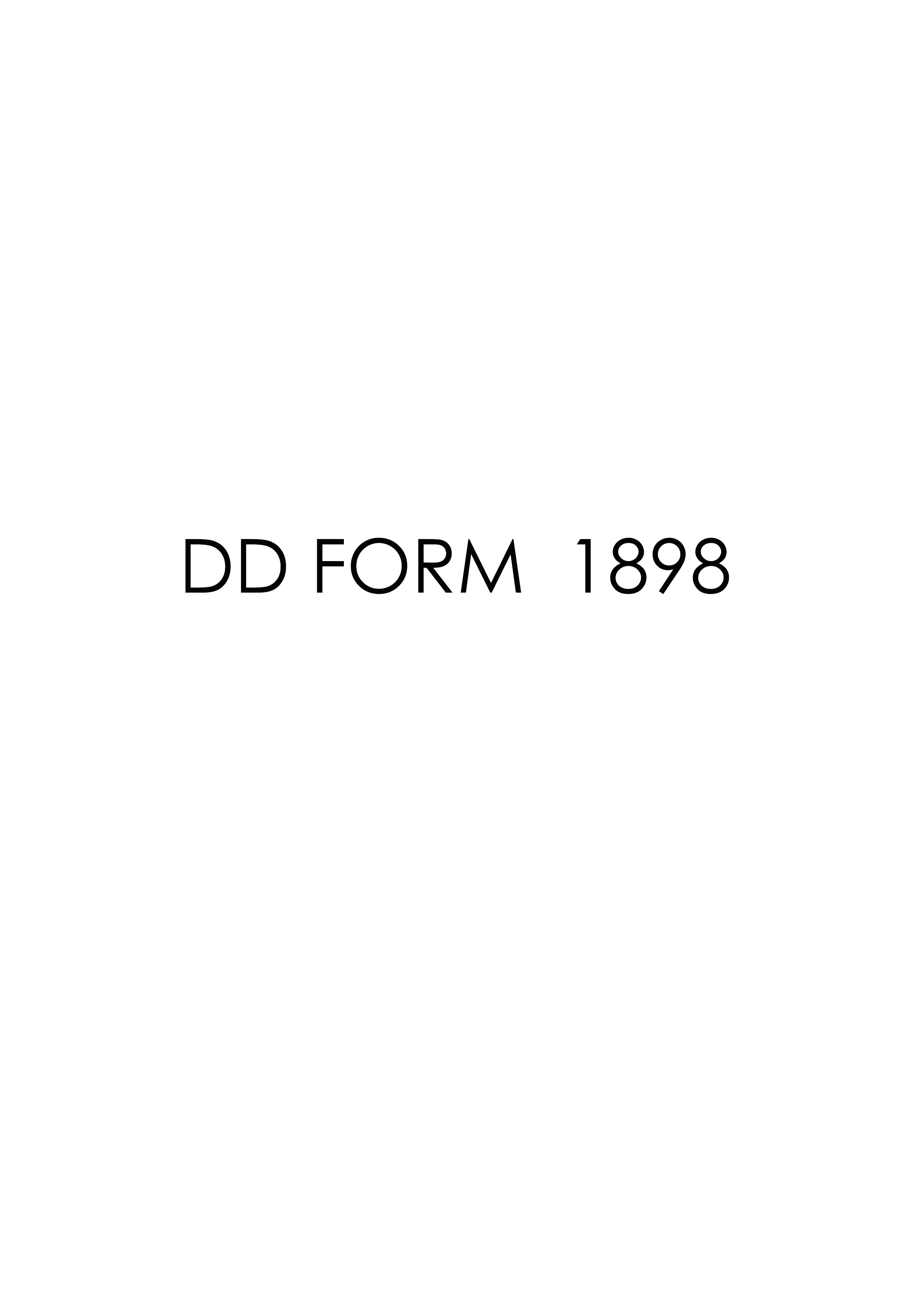 Download Fillable dd Form 1898