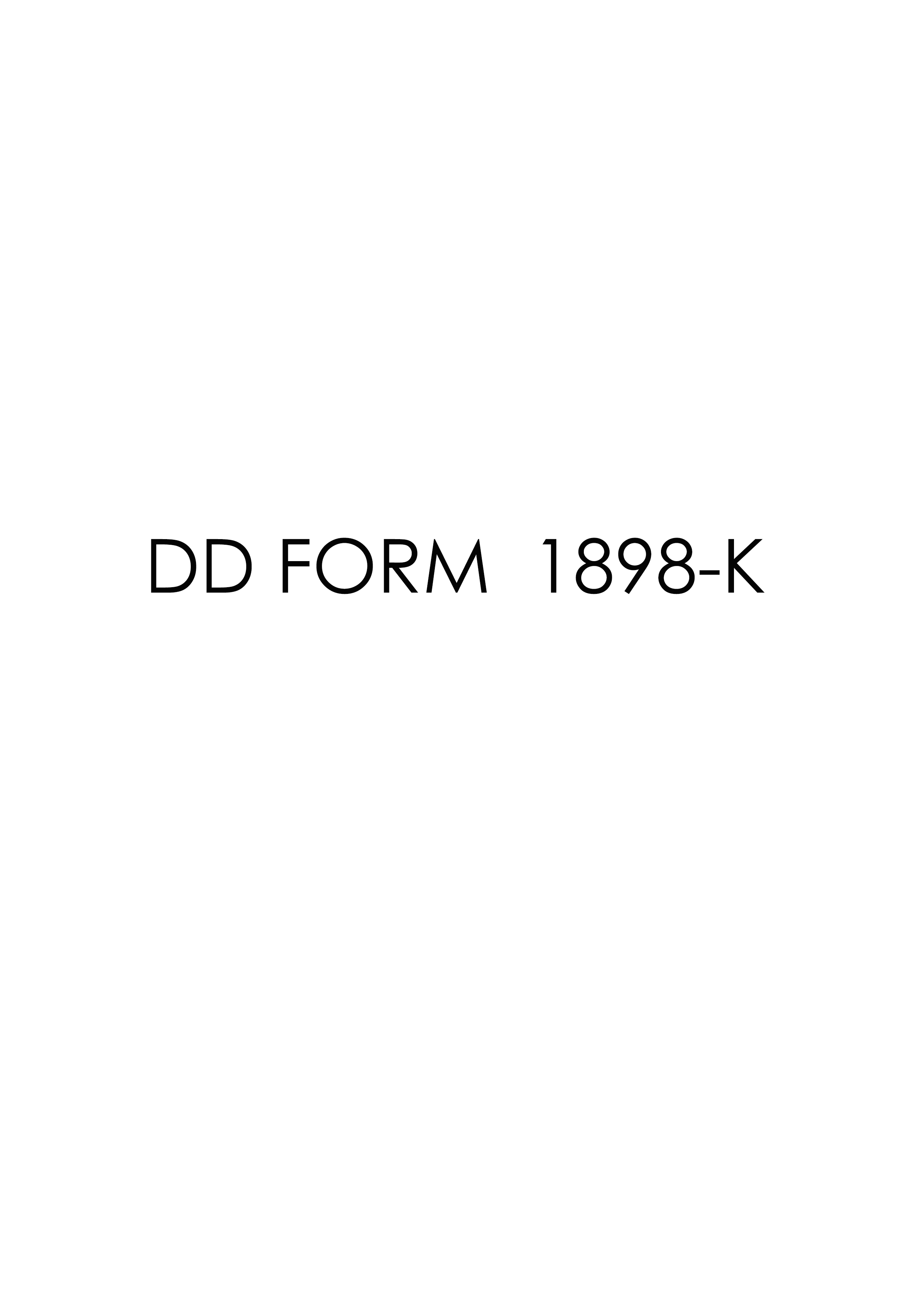 Download Fillable dd Form 1898-K