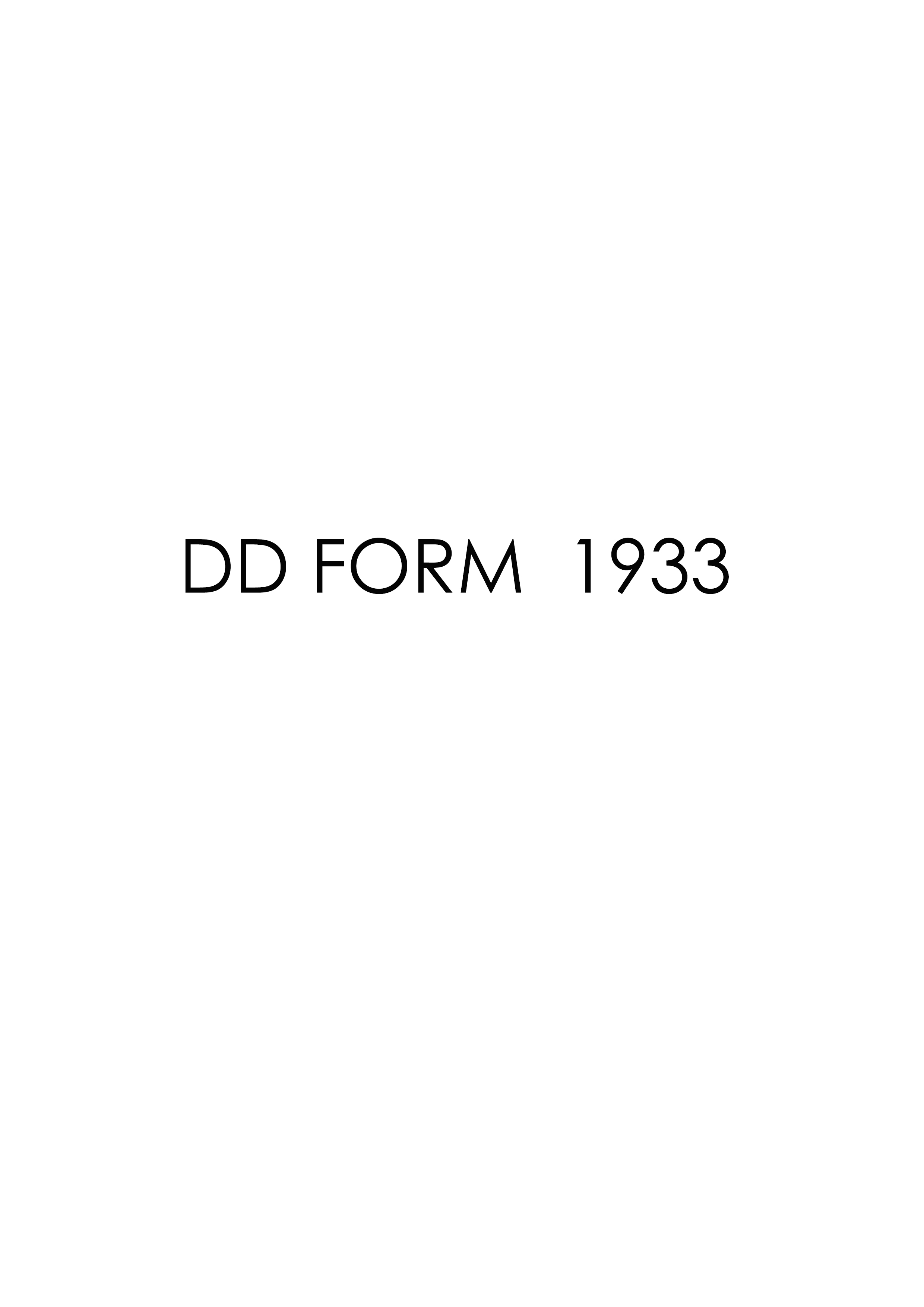 Download Fillable dd Form 1933