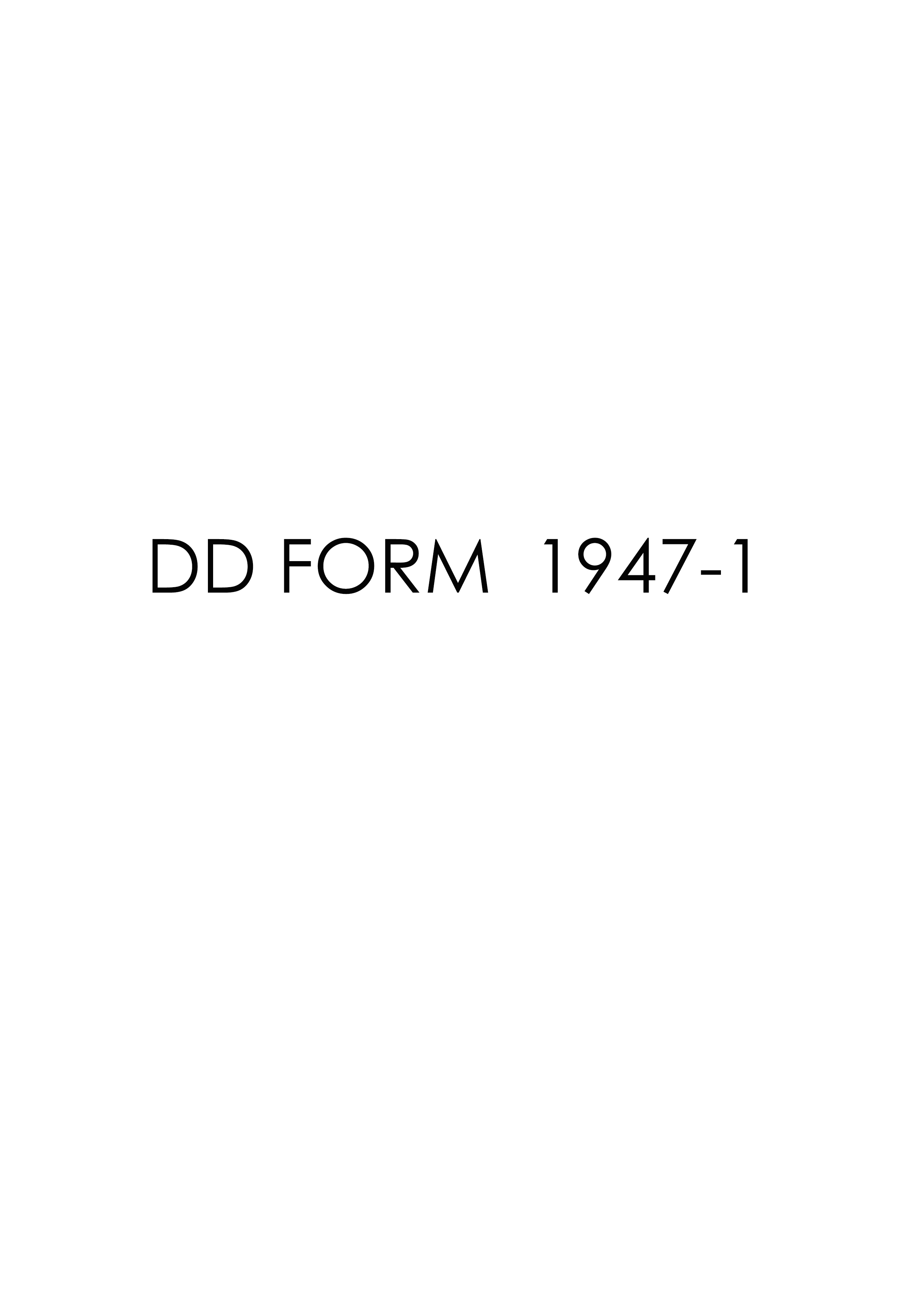 Download Fillable dd Form 1947-1