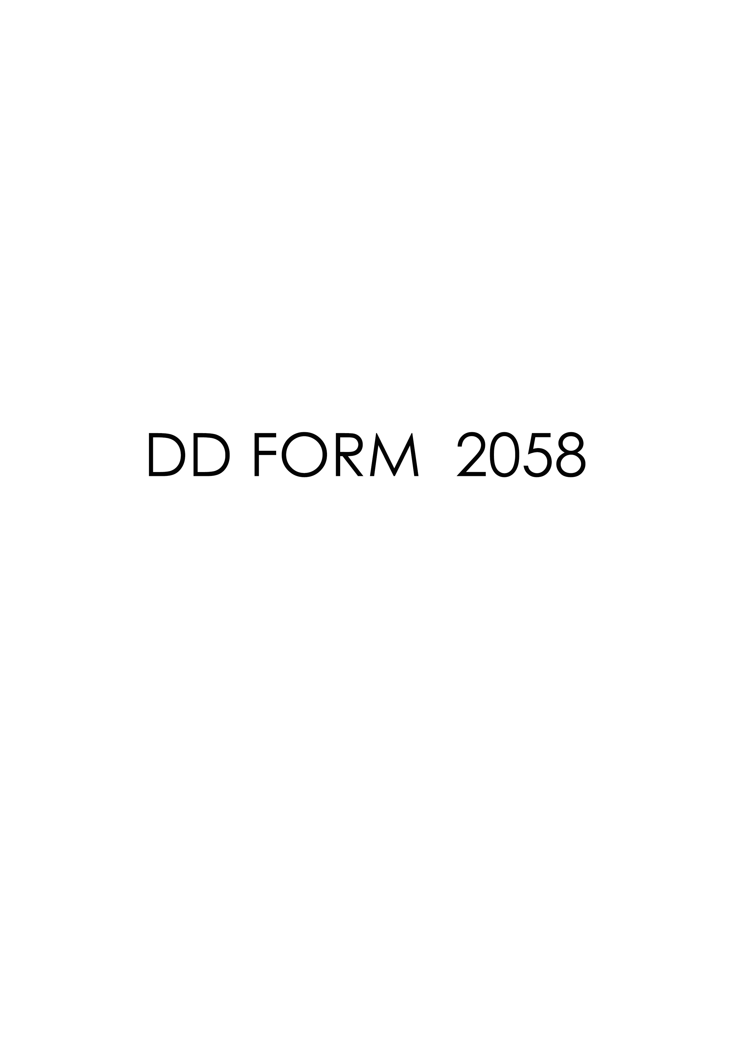Download Fillable dd Form 2058