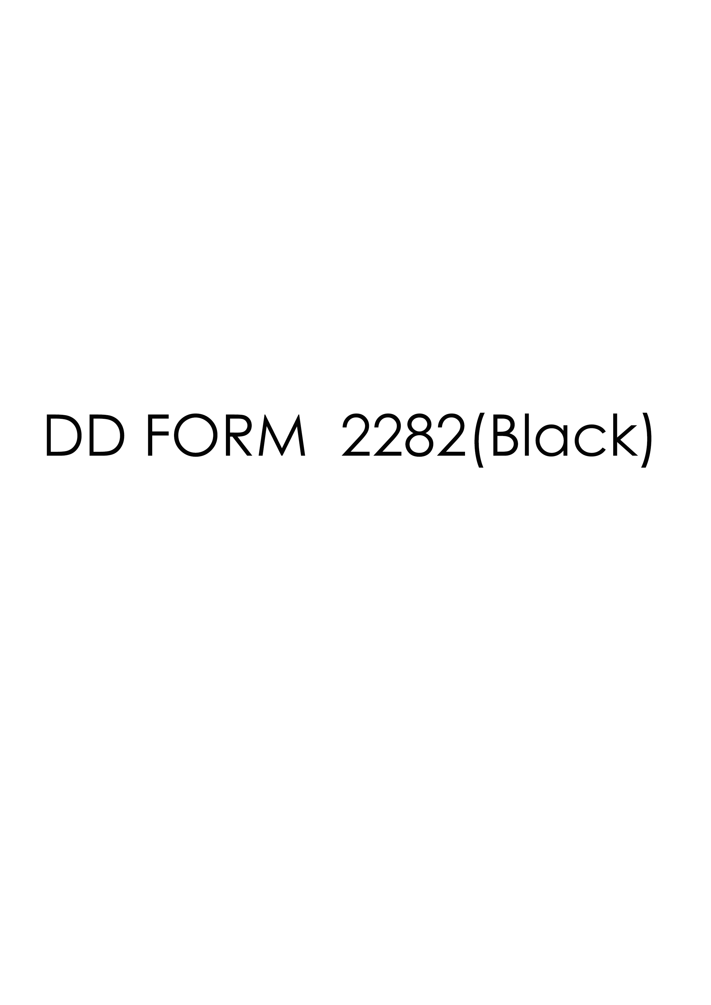 Download Fillable dd Form 2282(Black)