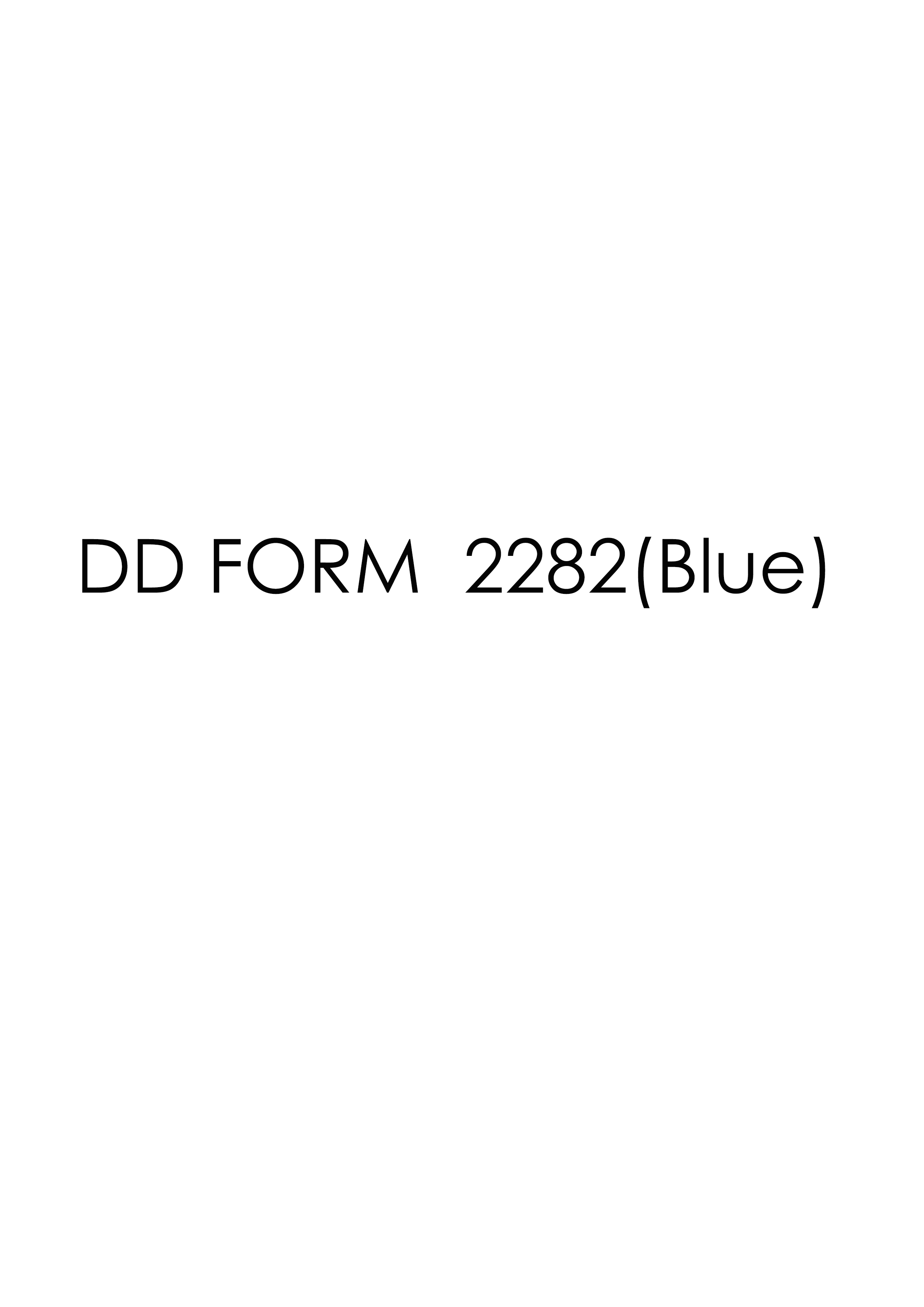 Download Fillable dd Form 2282(Blue)