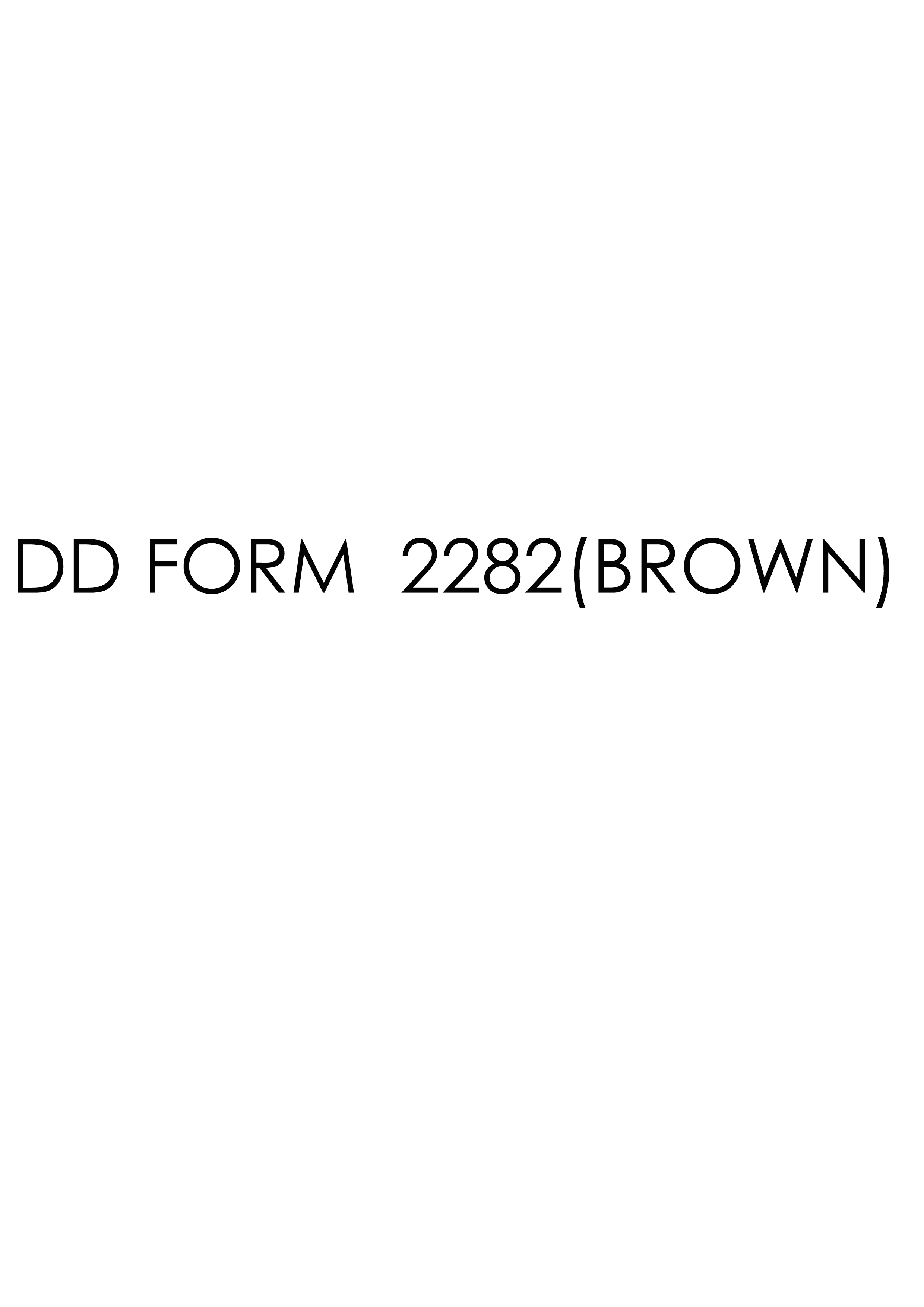 Download Fillable dd Form 2282(BROWN)