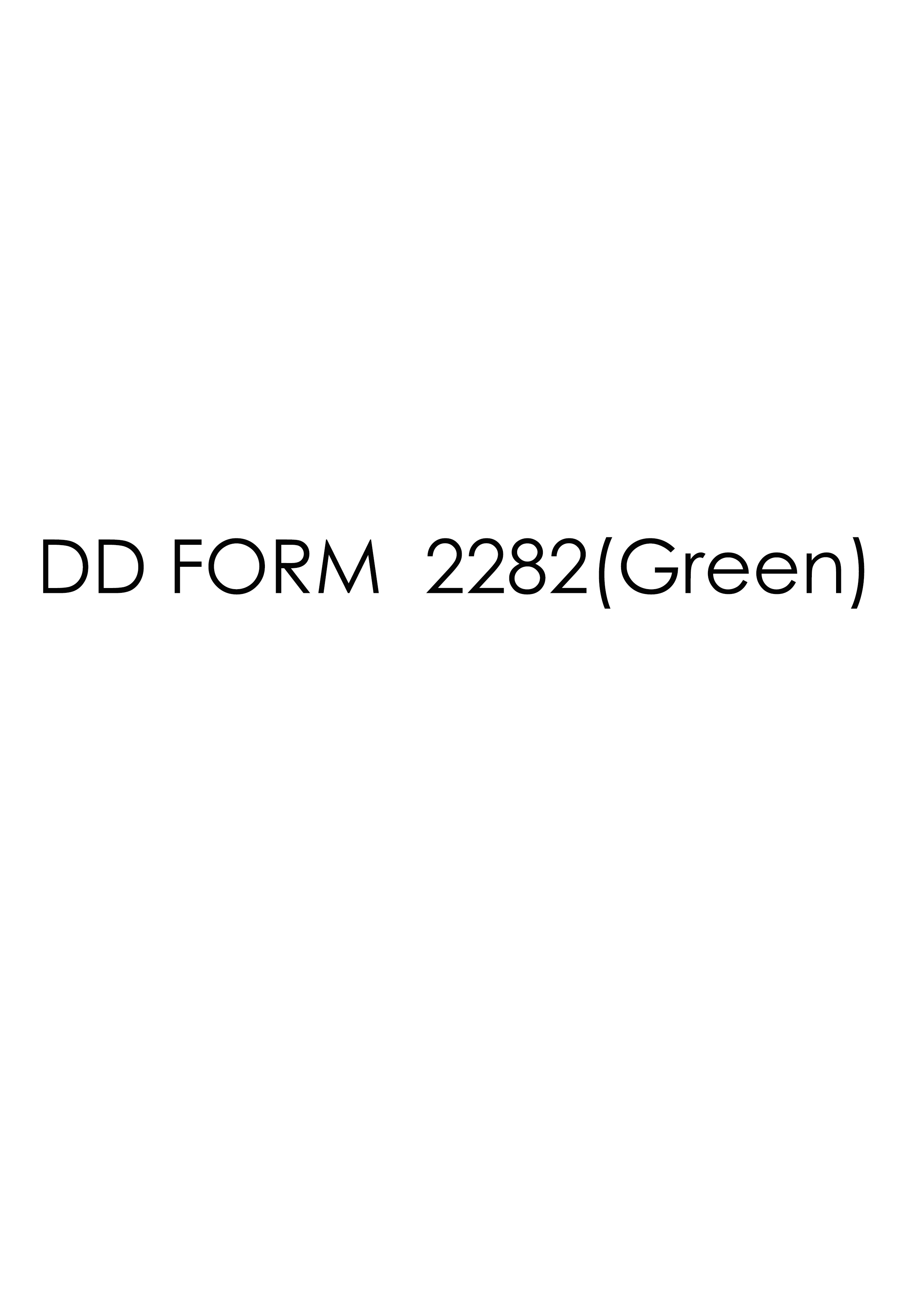 Download Fillable dd Form 2282(Green)