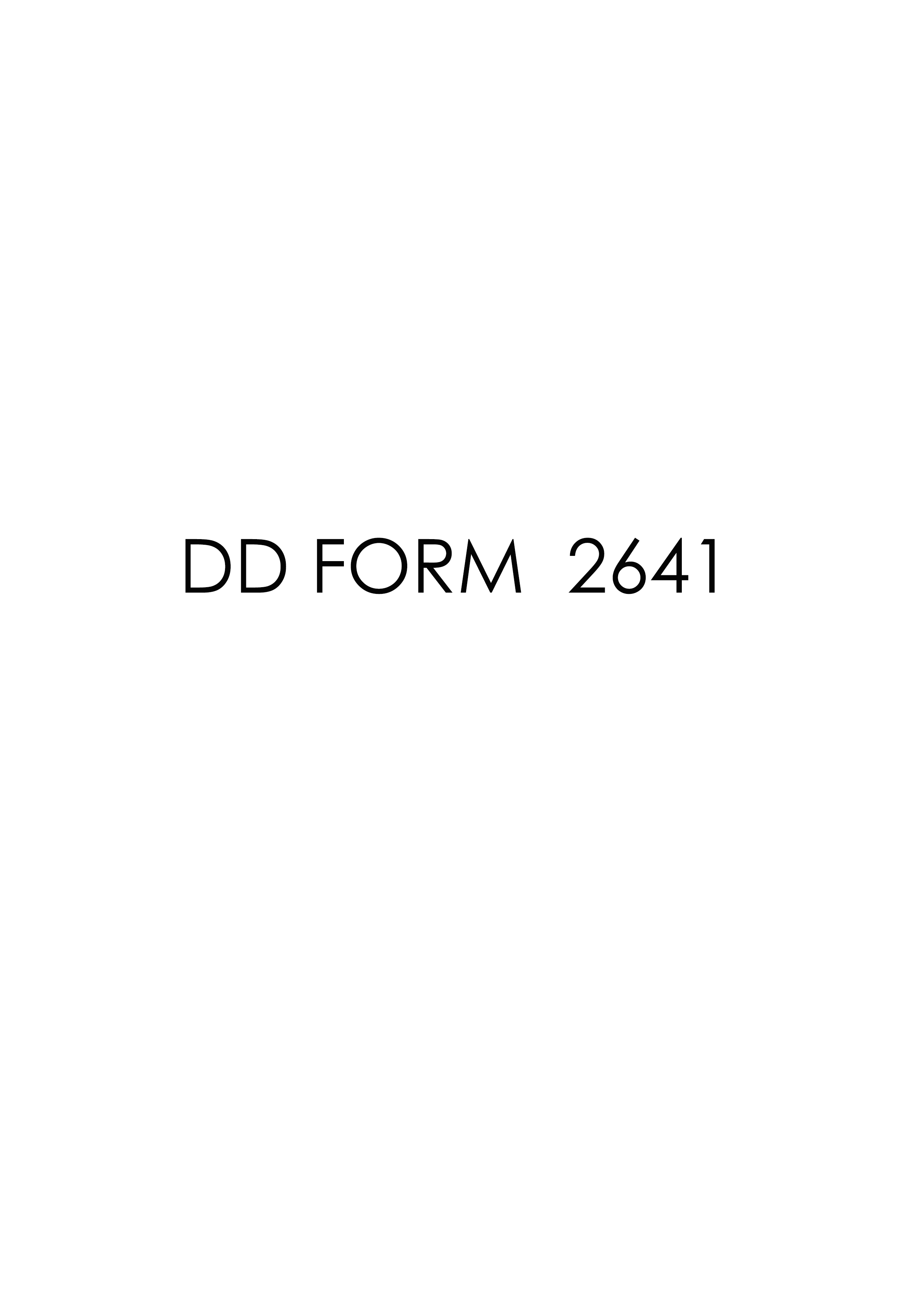 Download Fillable dd Form 2641