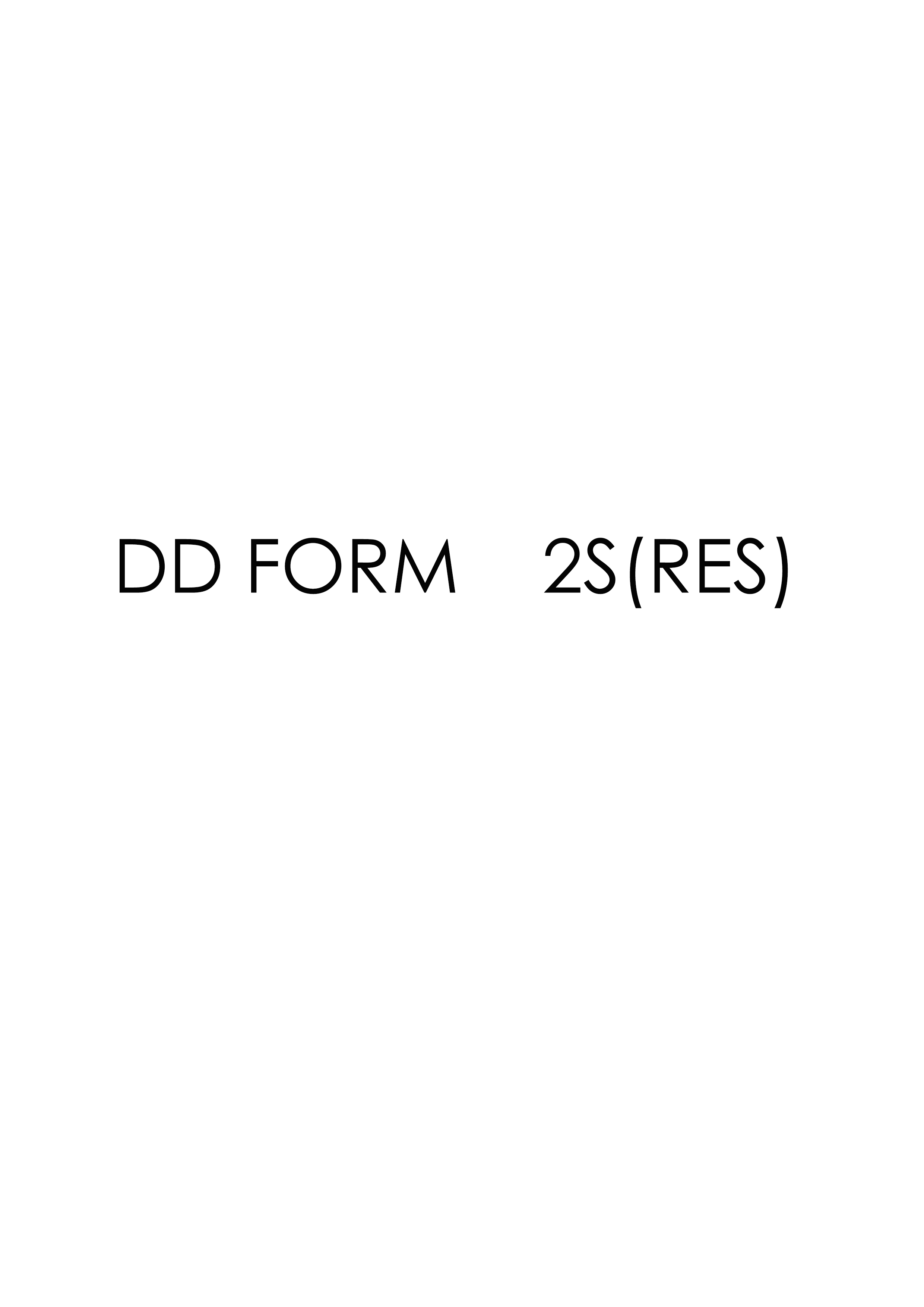 Download Fillable dd Form 2S(RES)