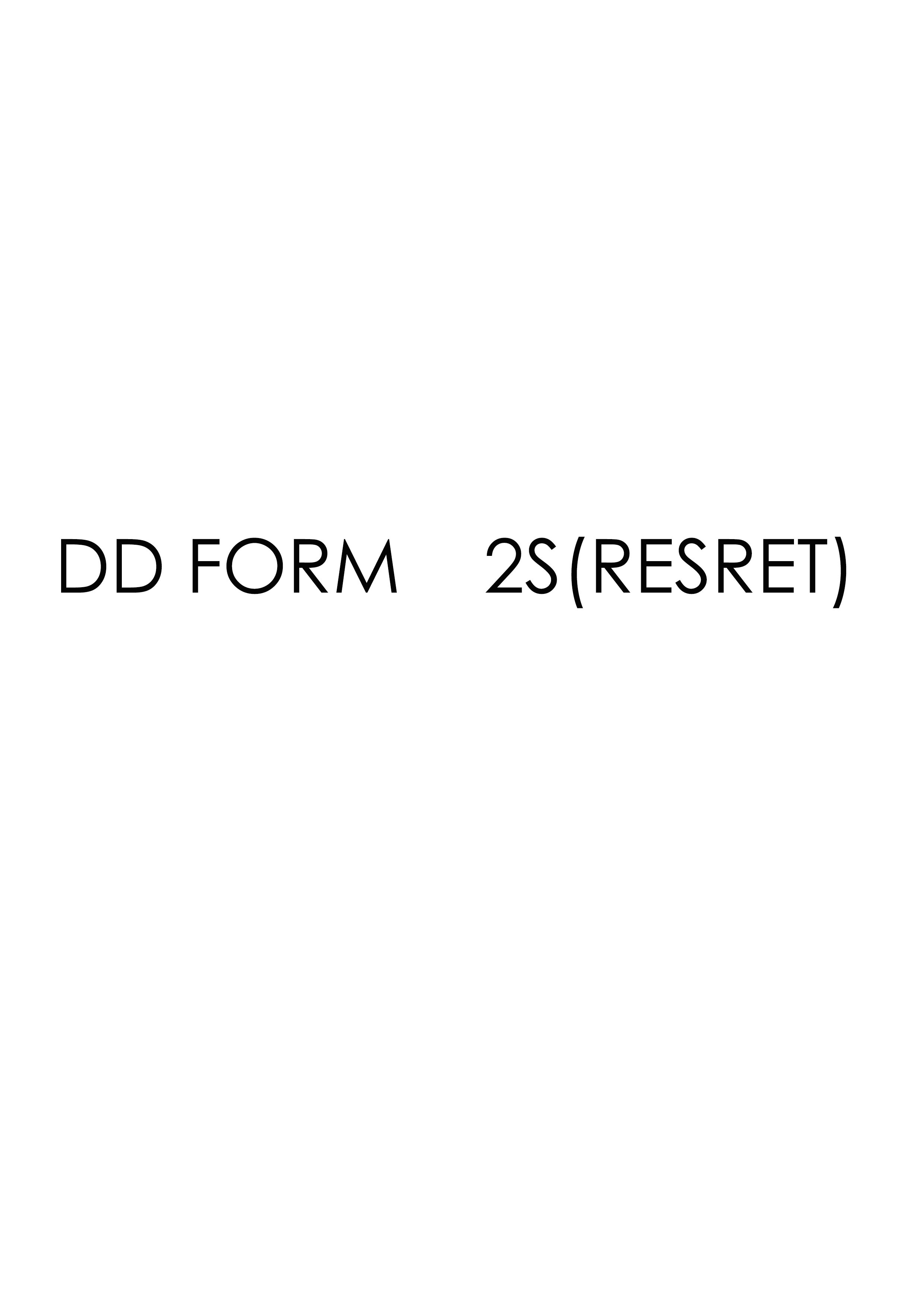 Download Fillable dd Form 2S(RESRET)