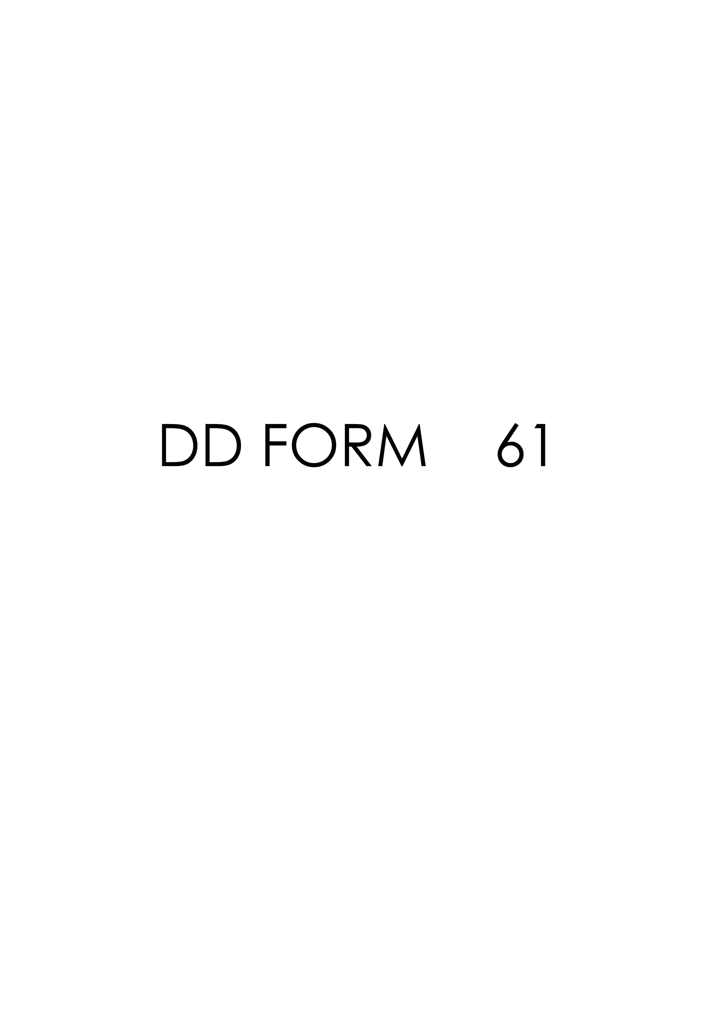 Download Fillable dd Form 61