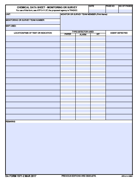 DA Form 1971-2 form preview