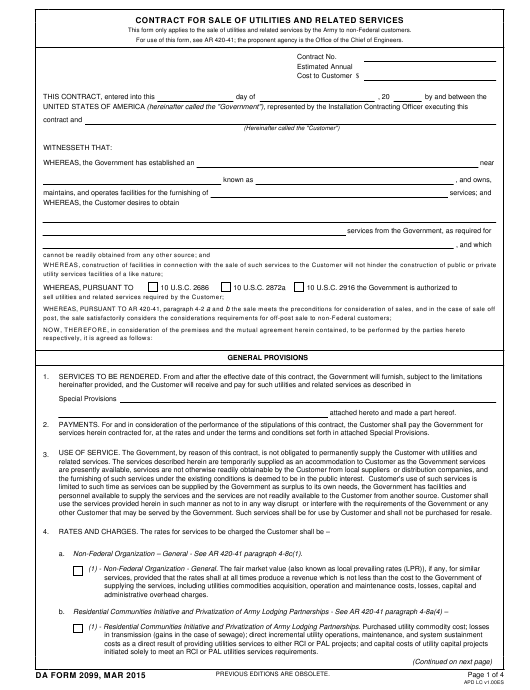 DA Form 2099 form preview
