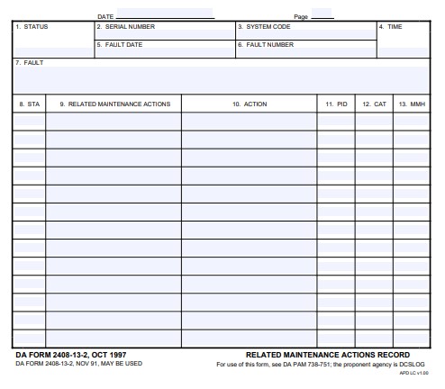 DA Form 2408-13-2 form preview