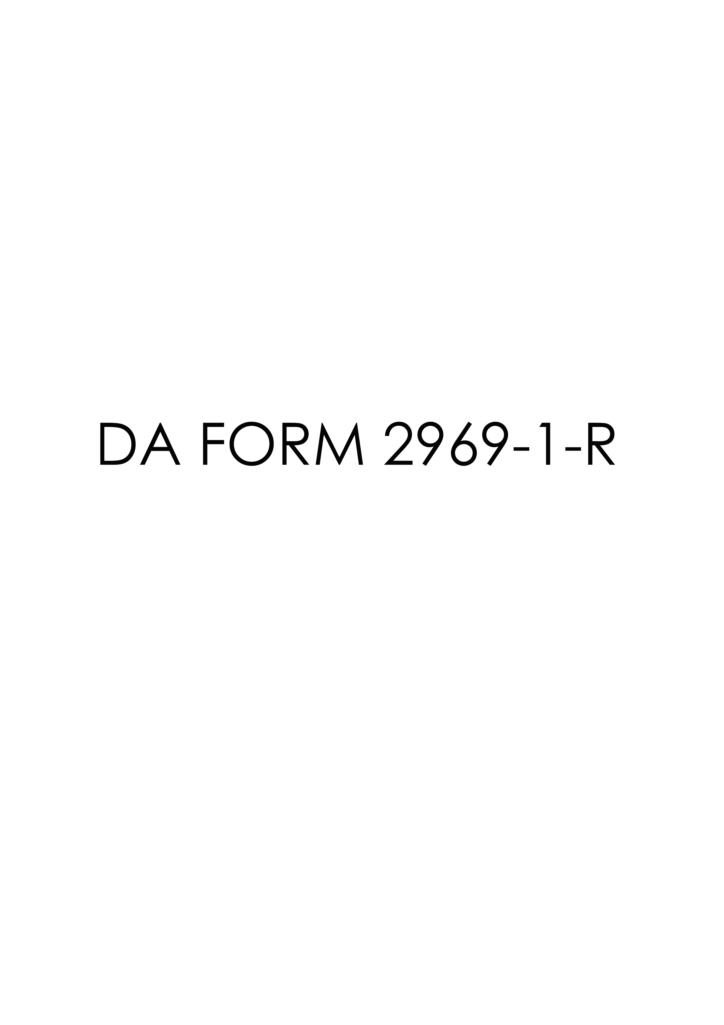 DA Form 2969-1-R form preview