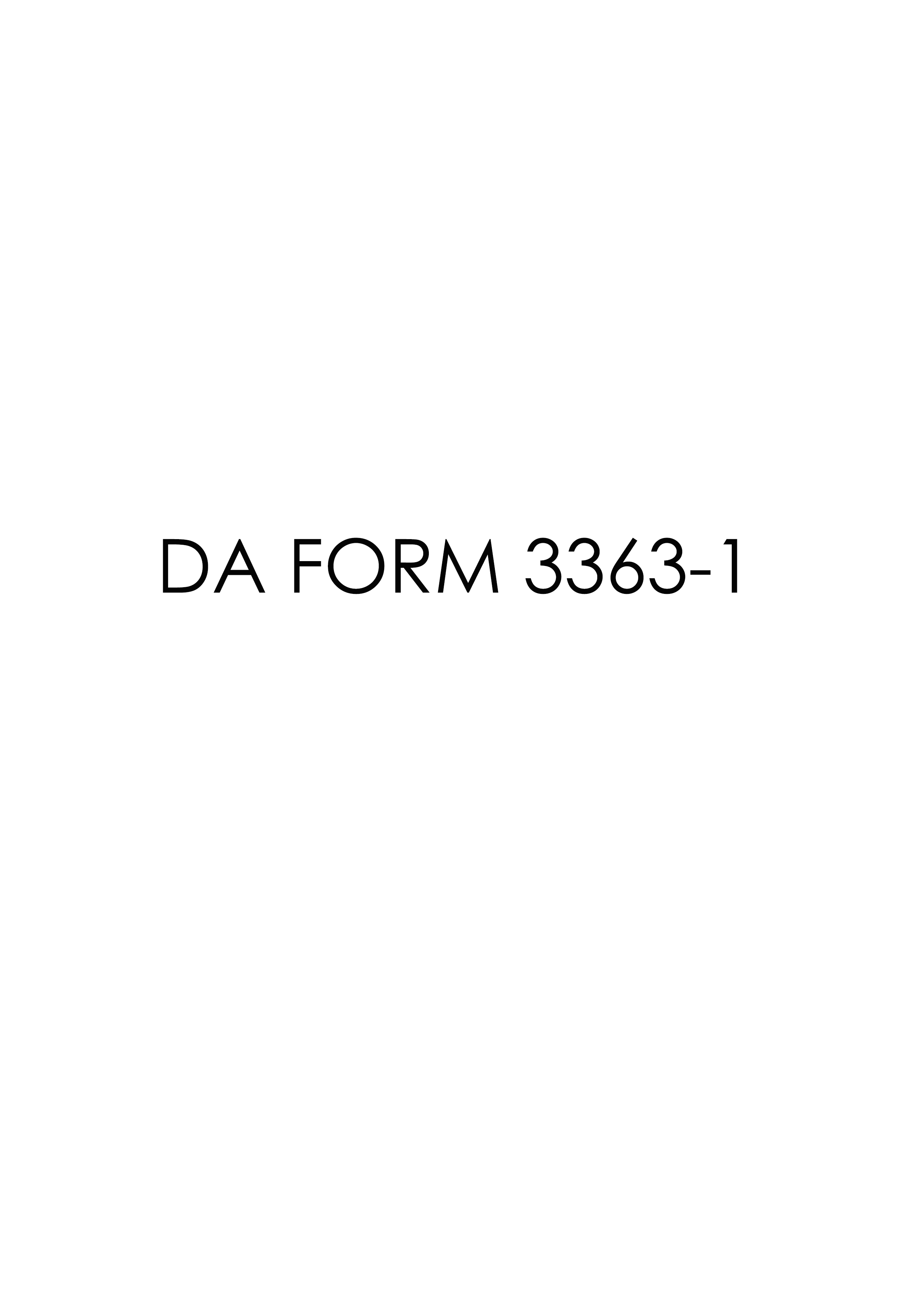 DA Form 3363-1 form preview