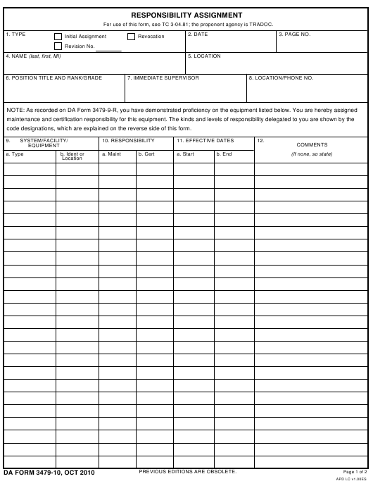 DA Form 3479-10 form preview