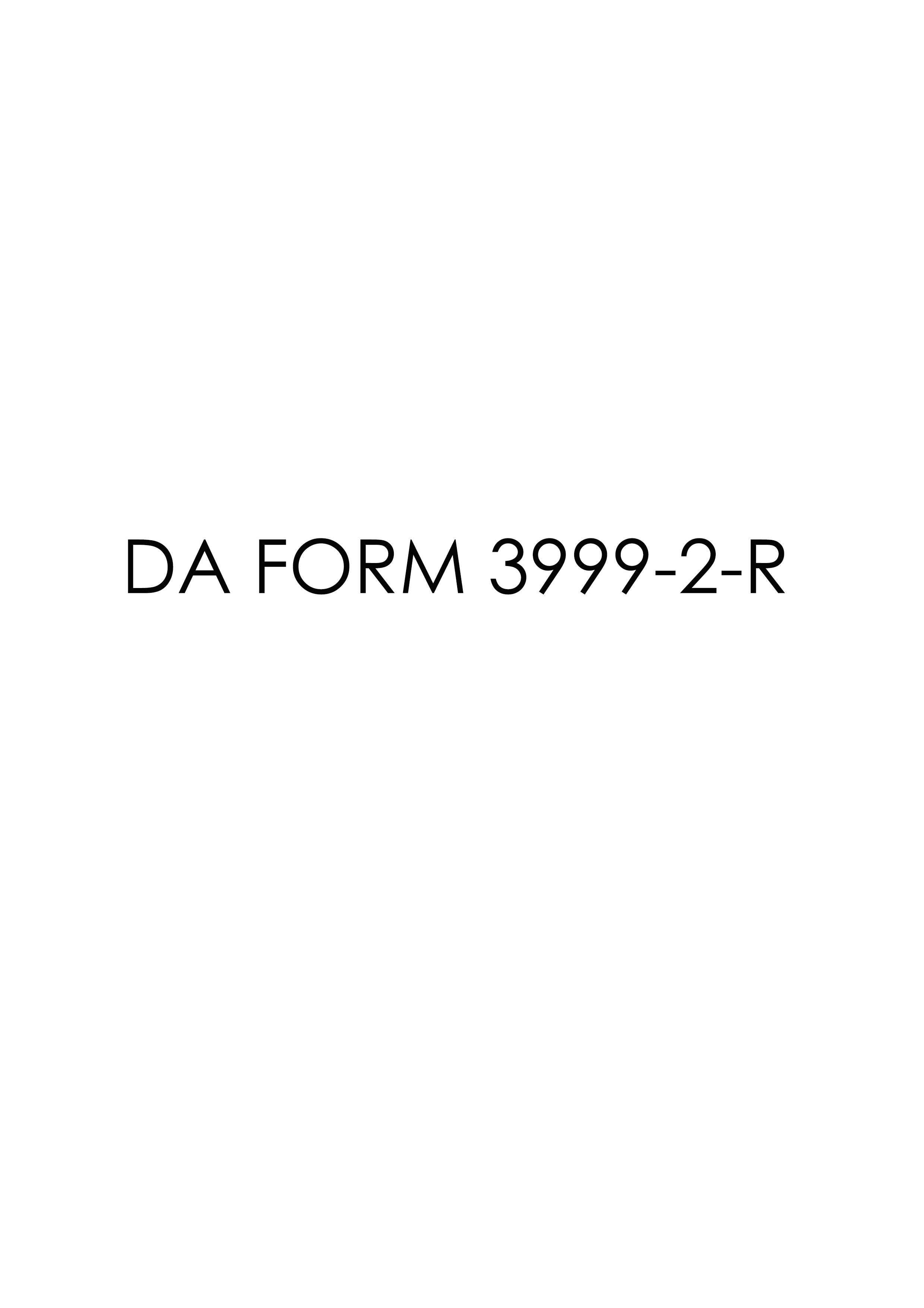 DA Form 3999-2-R form preview
