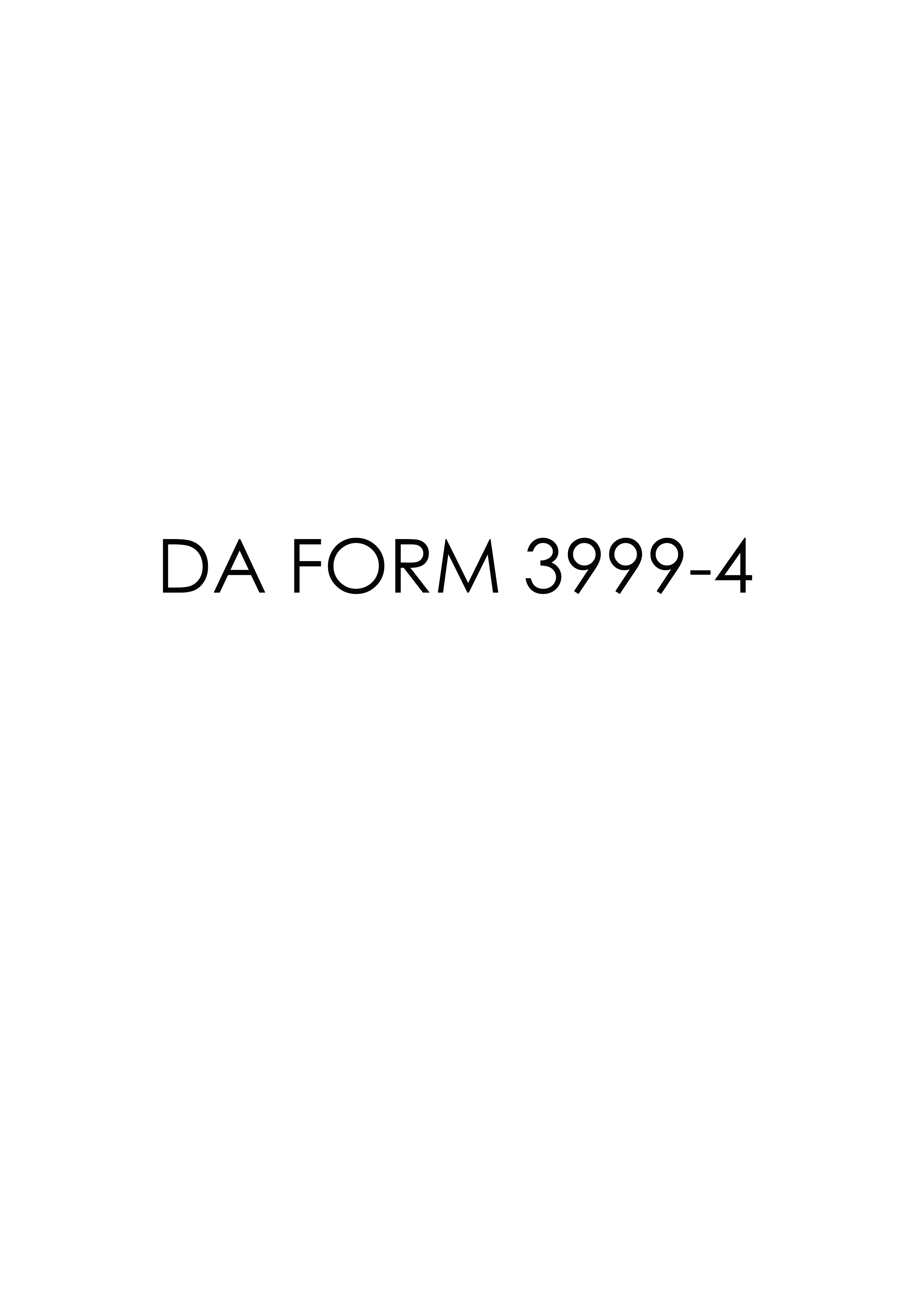 DA Form 3999-4 form preview