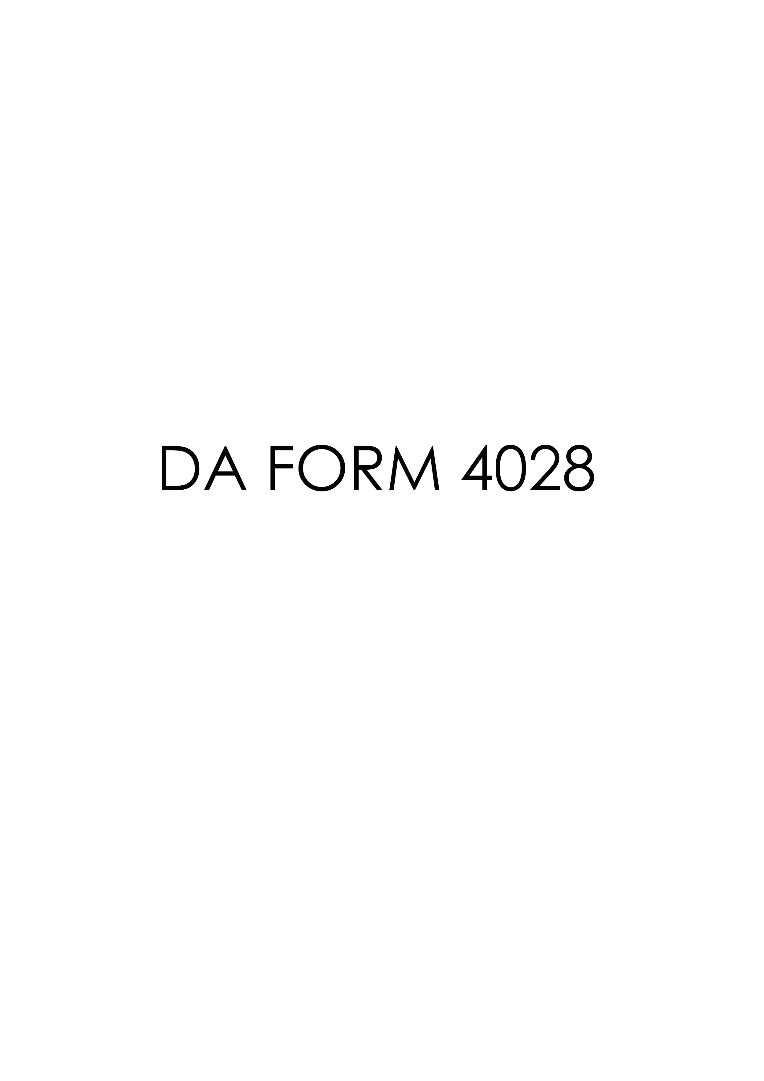 DA Form 4028 form preview