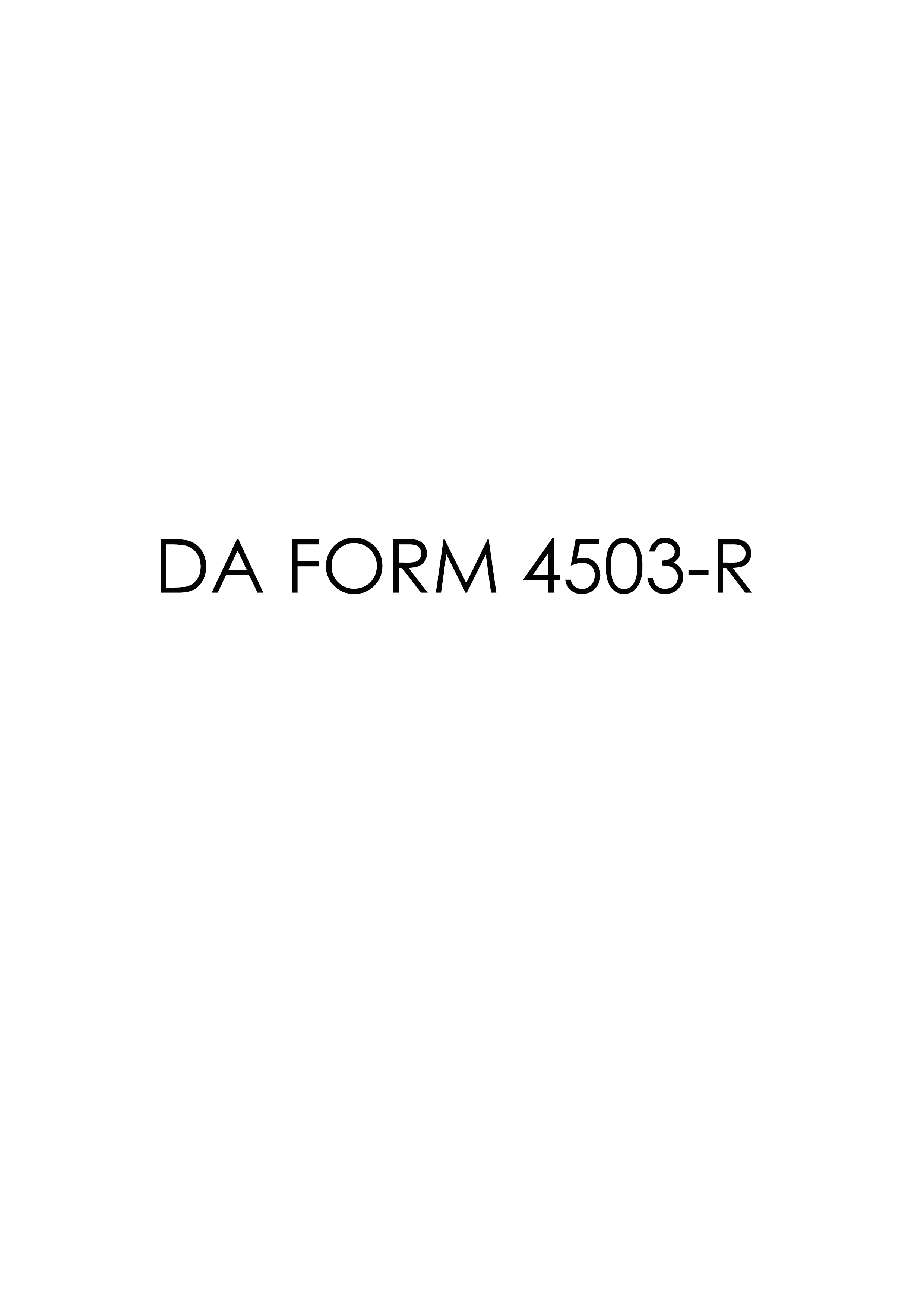 DA Form 4503-R form preview