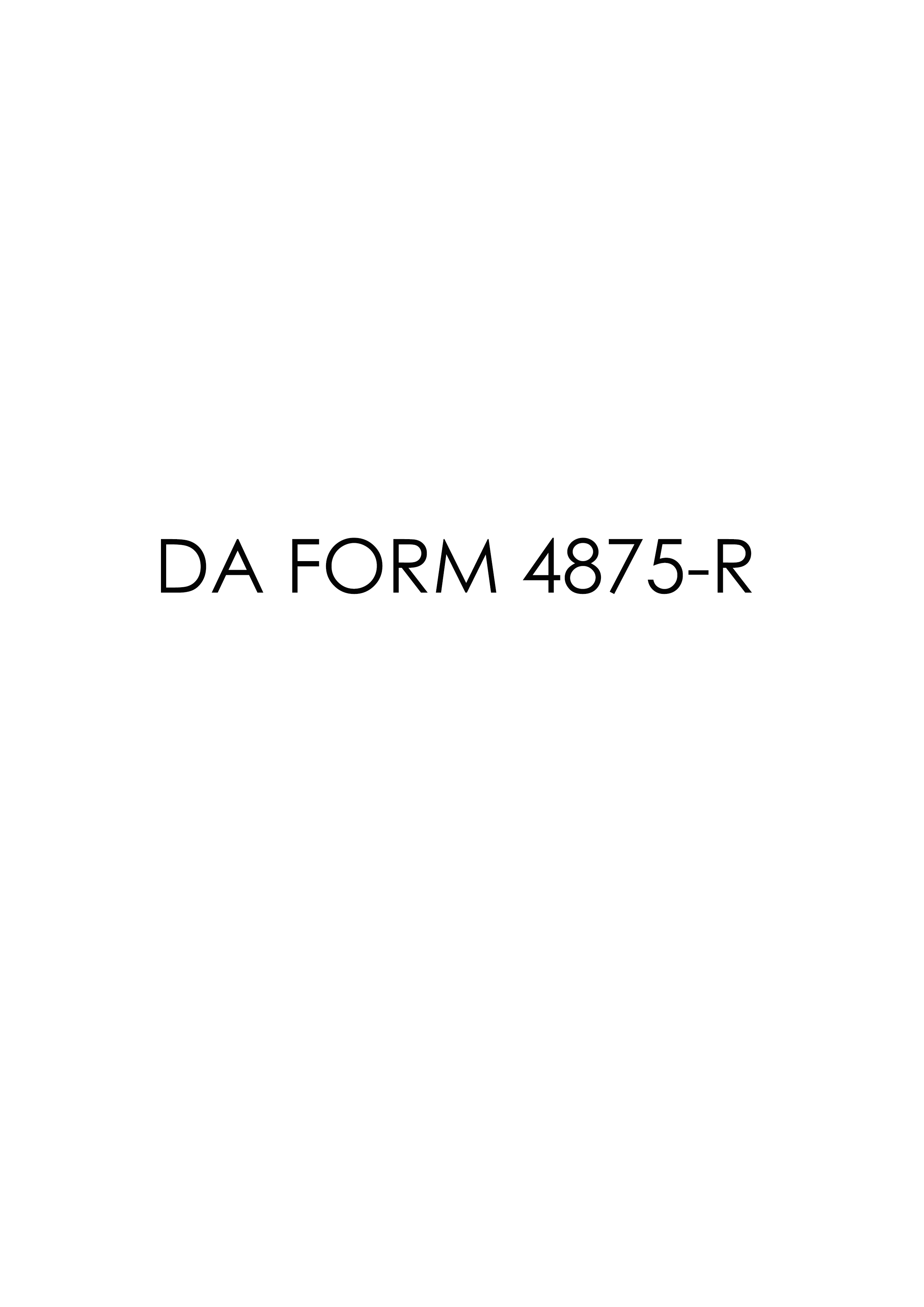 DA Form 4875-R form preview