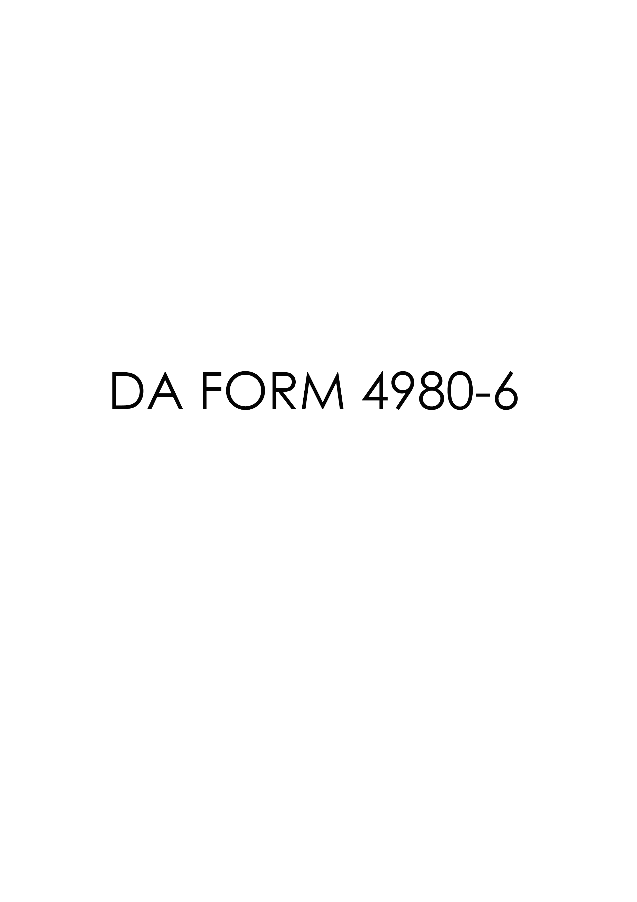 DA Form 4980-6 form preview