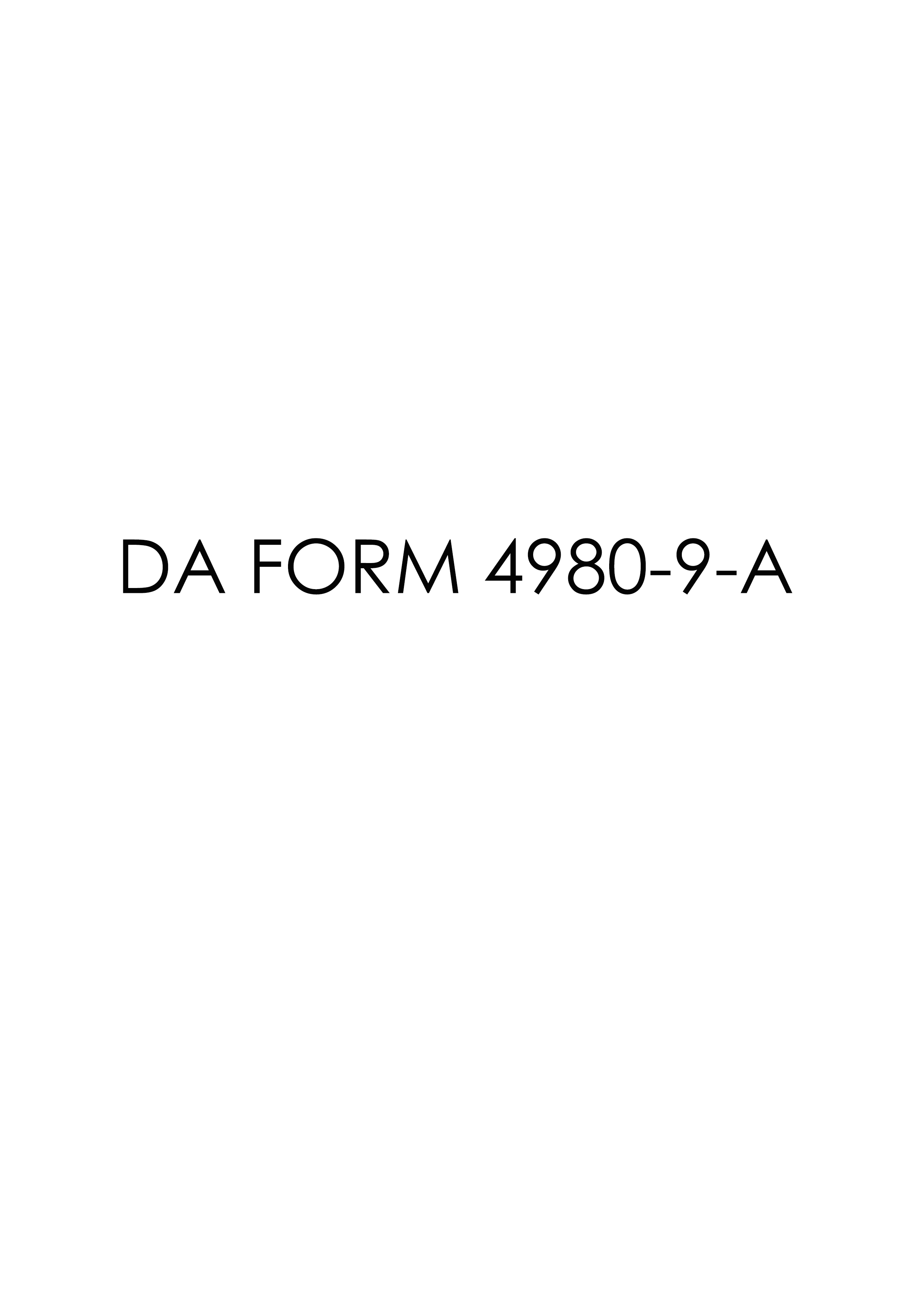 DA Form 4980-9-A form preview
