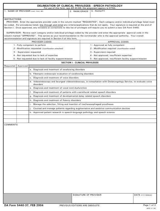 DA Form 5440-37 form preview